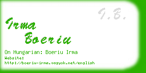 irma boeriu business card